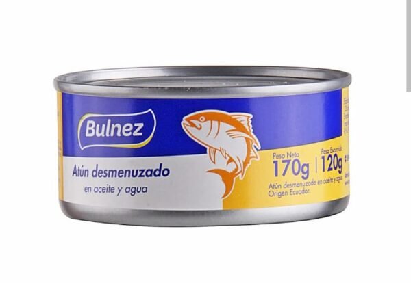 ATUN "BULNES" DESMENUZADO EN ACEITE Y AGUA X 170GRS